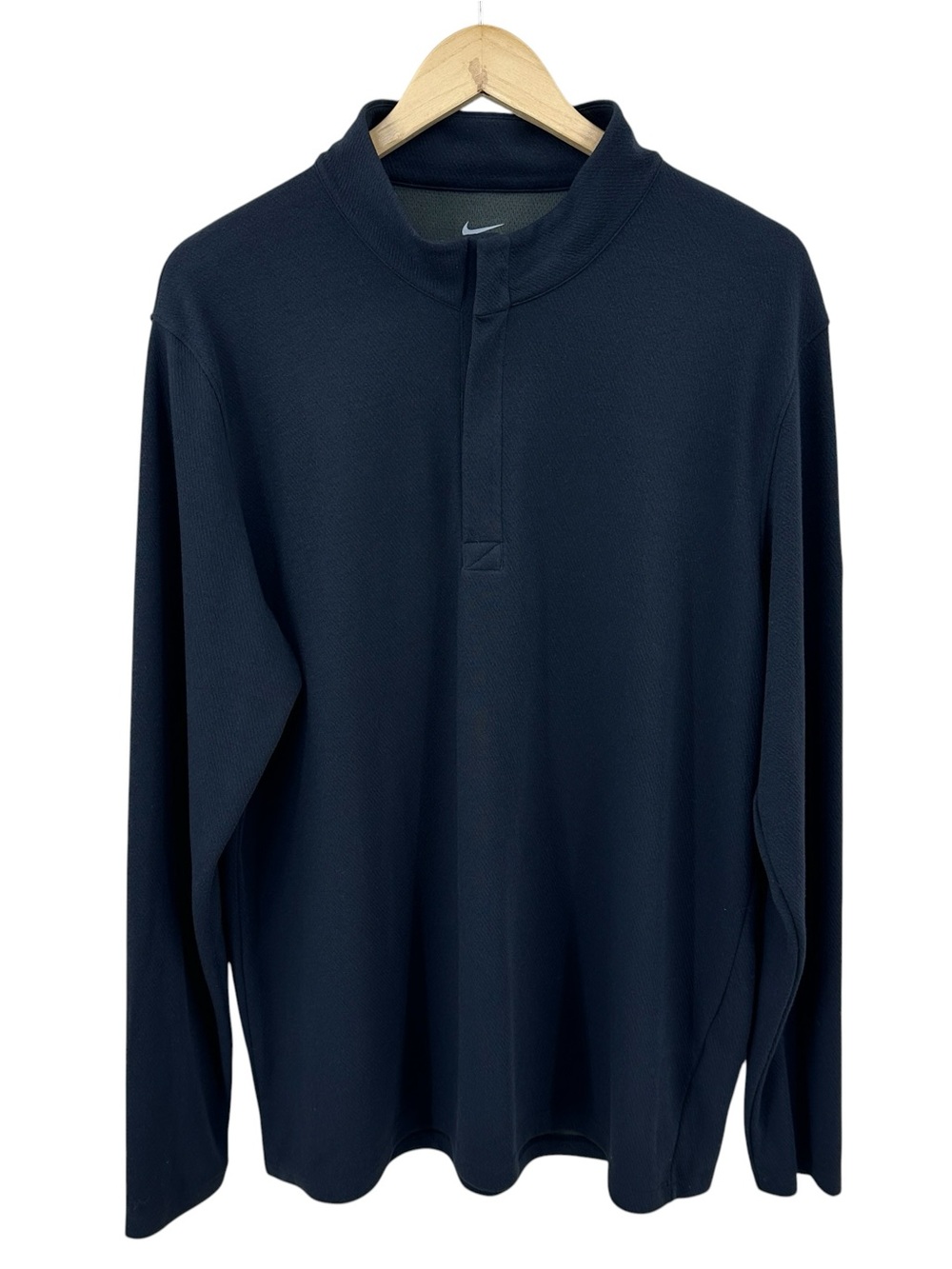 NIKE Pullover Golf 1/4 Zip Victory Double Knit Mock Neck Black
